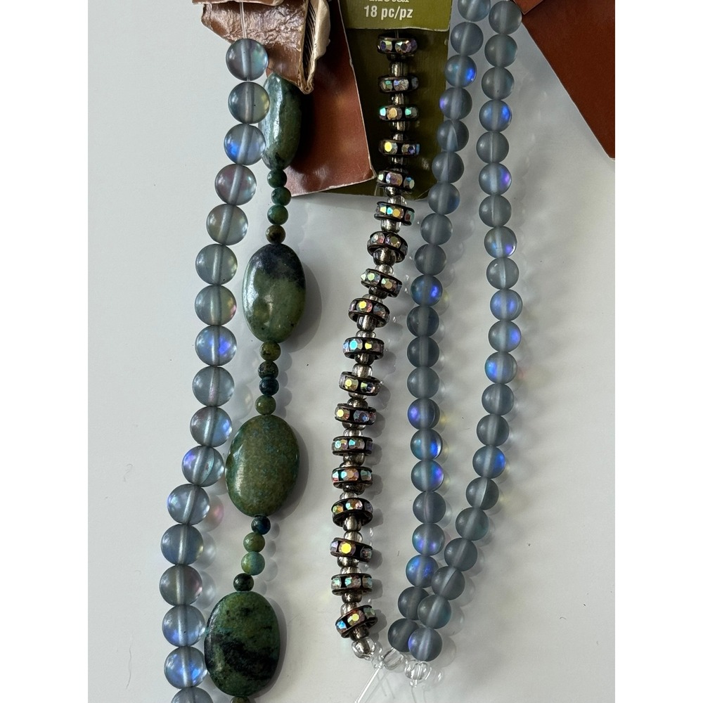 Bead Landing Glass Metal Beads & Bead Gallery Stone Beads  4 Strands‎ Blue Green